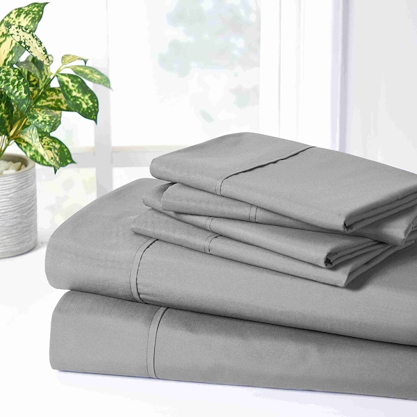 2000 Count 6-Piece Bamboo Sheet Set - Cal King - Charcoal Grey